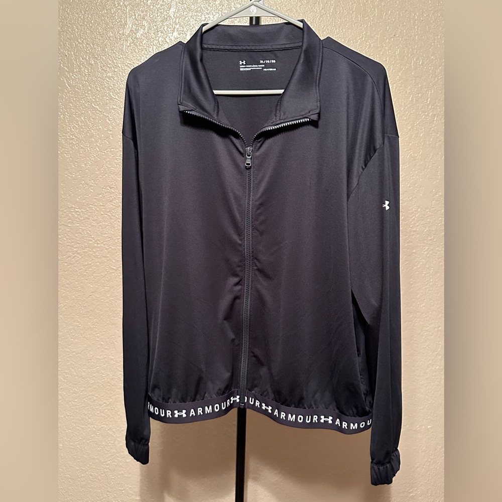 Under Armour Black Women's Zip-Up Bomber Jacket with Branded Hem